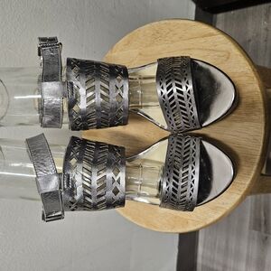 Silver Strappy Sandals